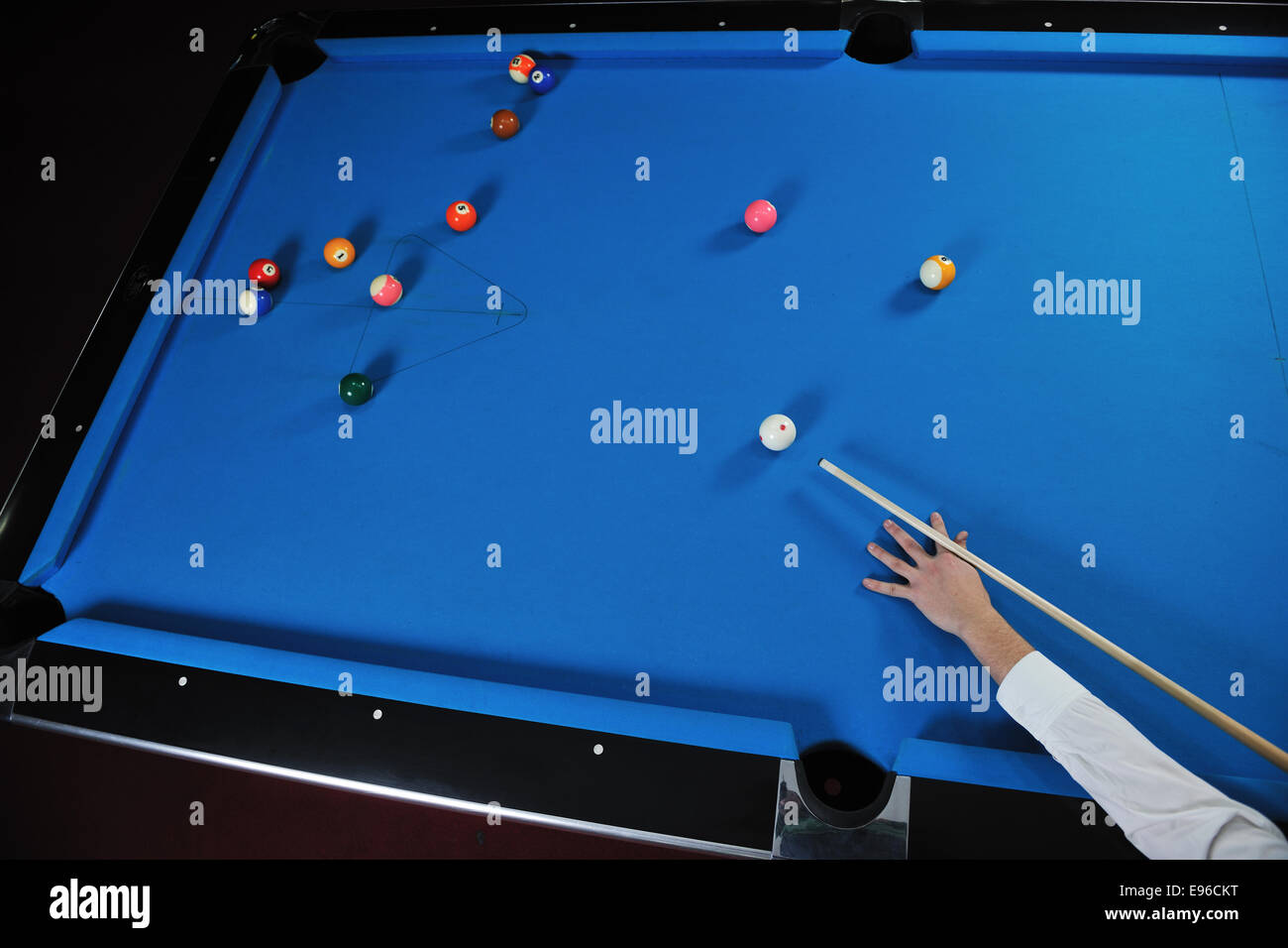 young man play pro billiard game Stock Photo Alamy