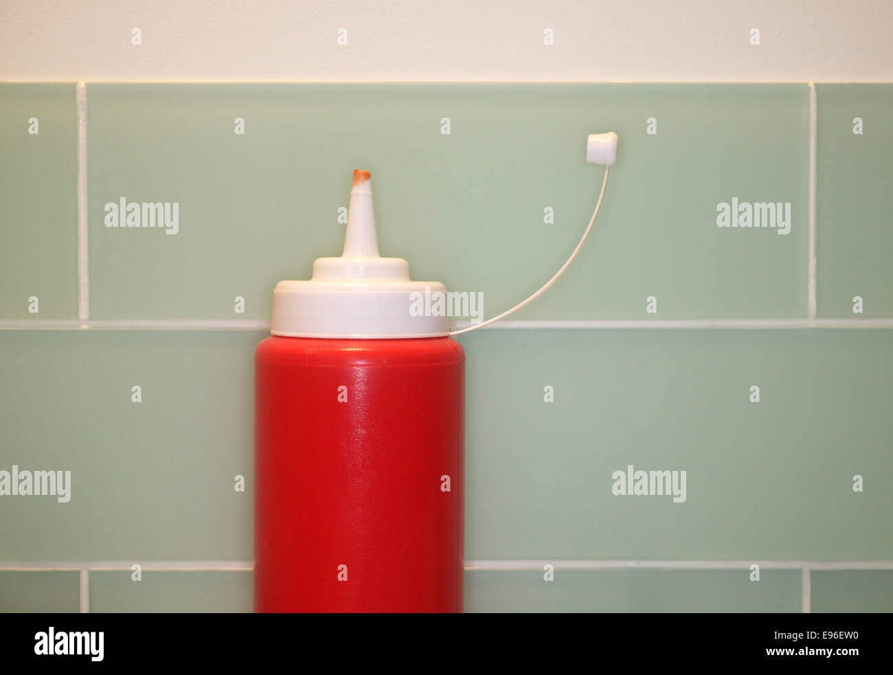 Opened ketchup container Stock Photo Alamy