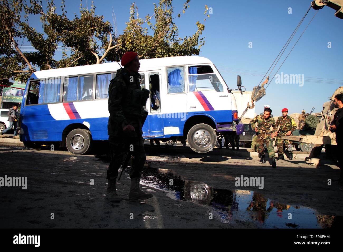 Kabul, Afghanistan. 21st Oct, 2014. Afghan security forces gather ...