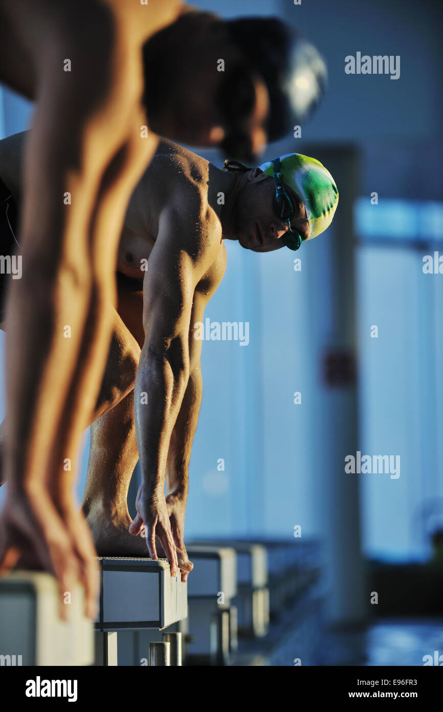 Concentration and swim race start hi-res stock photography and images ...