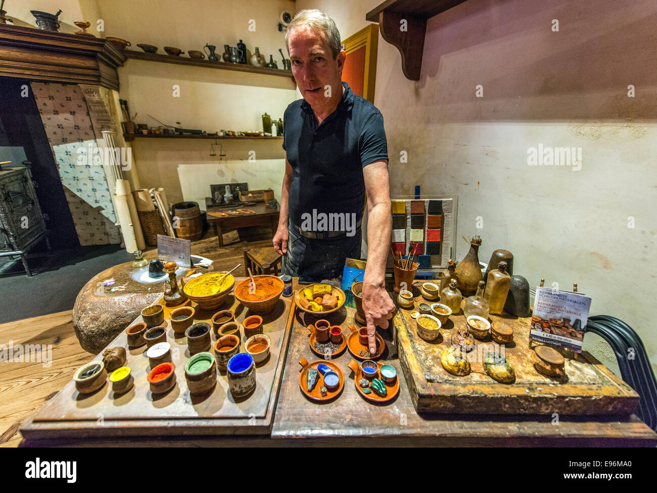 Painting workshop at Rembrandt house Museum, Amsterdam, The Netherlands, Europe Stock Photo