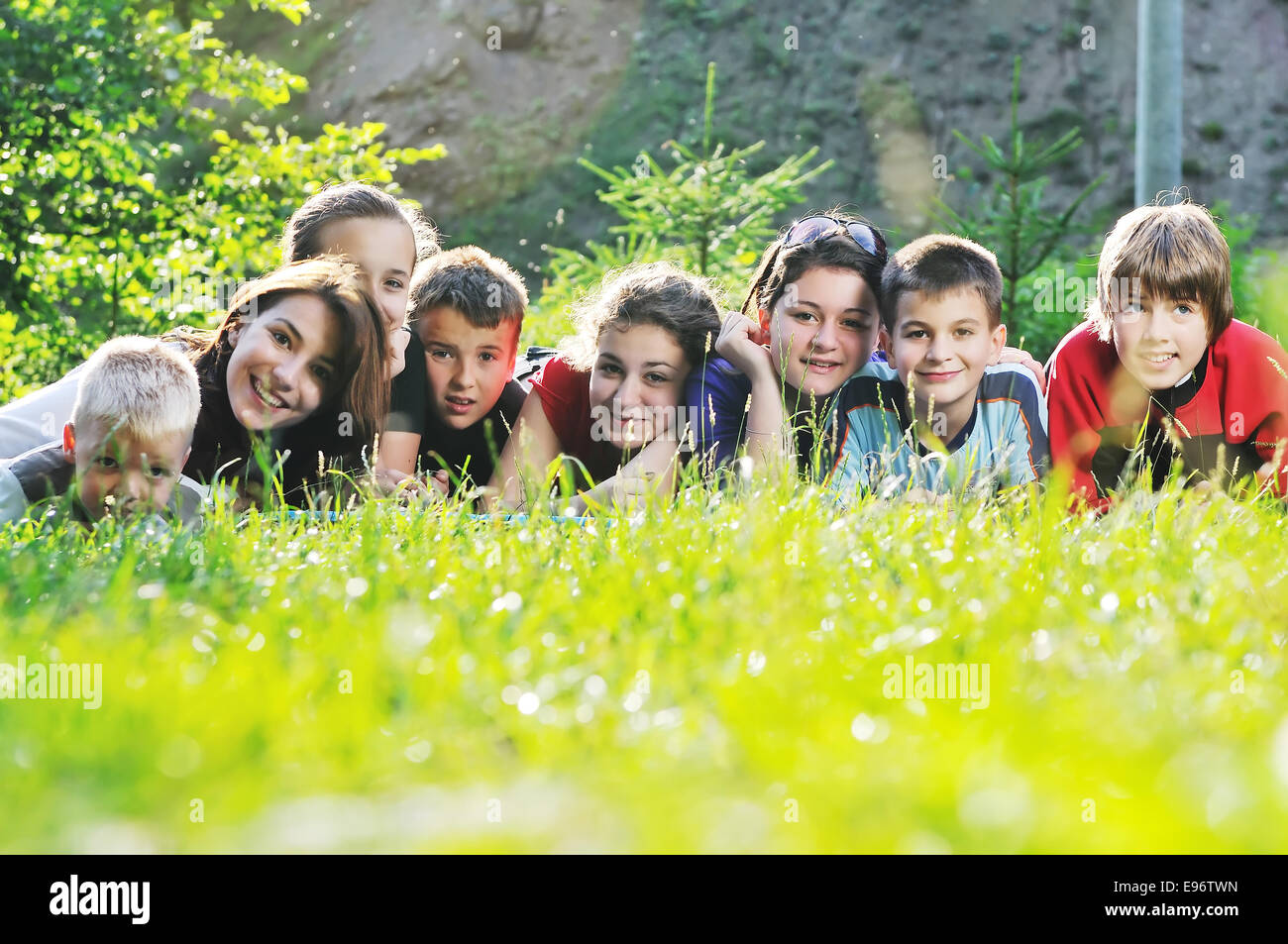 child group outdoor Stock Photo Alamy