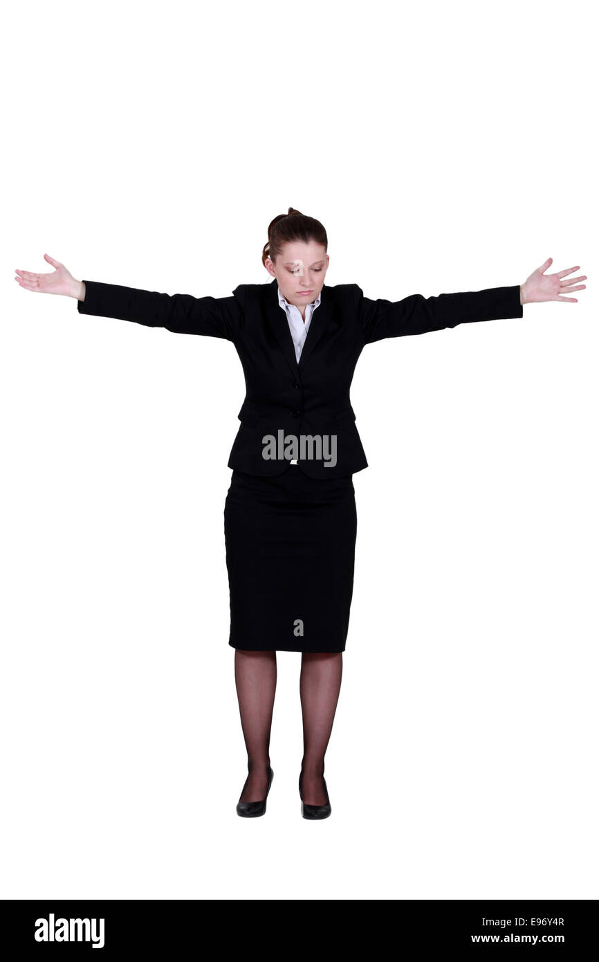 Businesswoman with her arms spread out Stock Photo