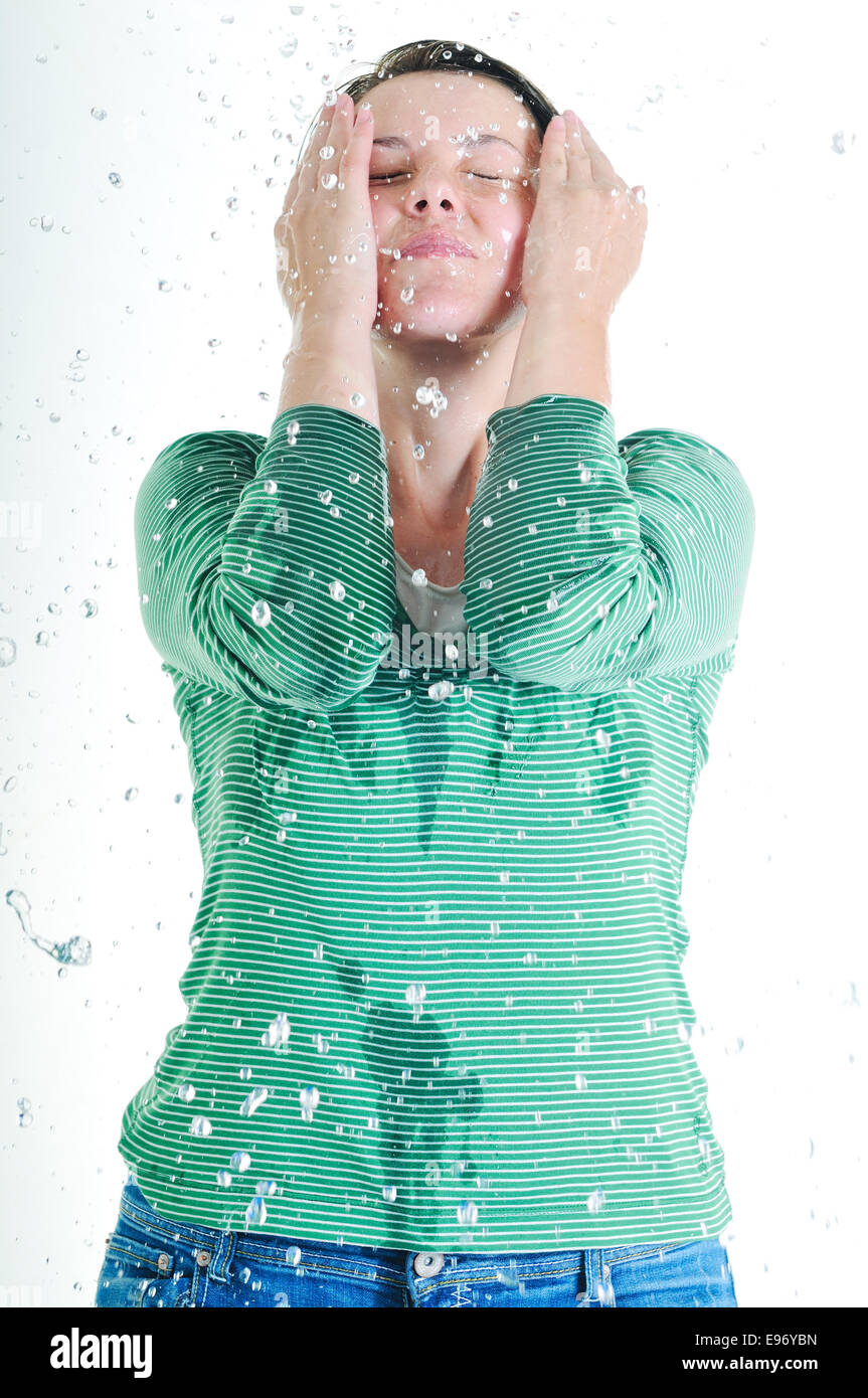 woman face wash Stock Photo Alamy