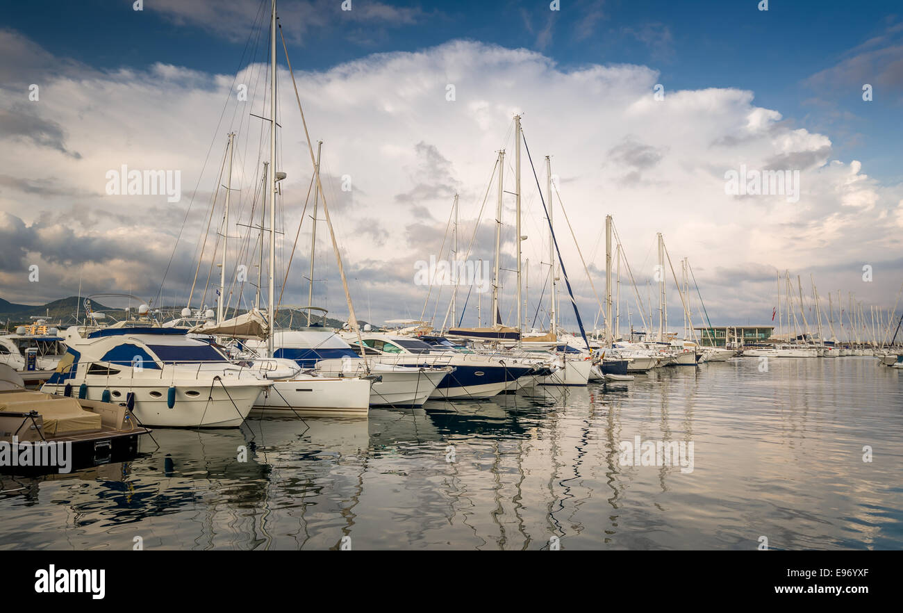 Yacht marina San-Antonio Stock Photo - Alamy