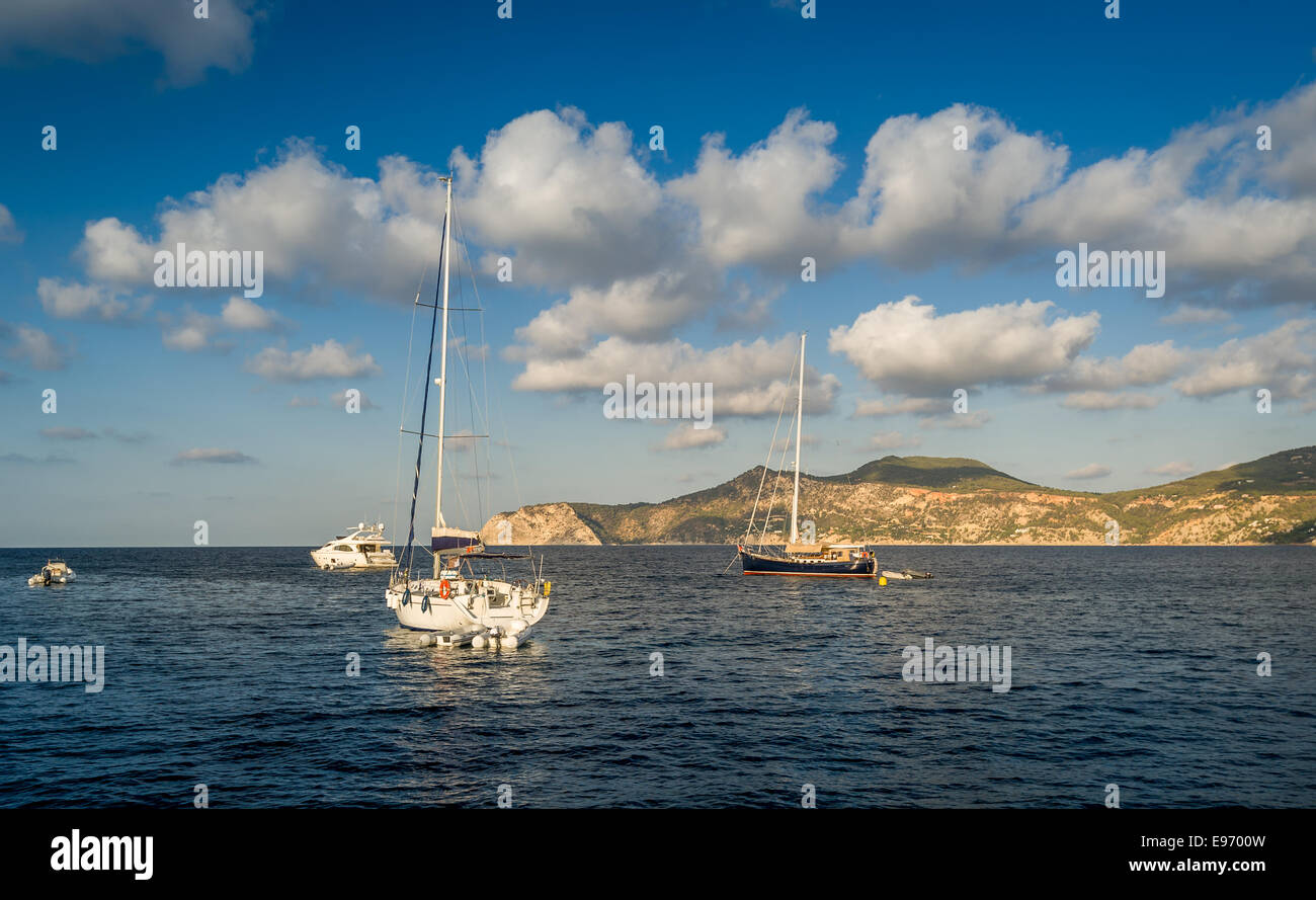 Sailing yachts anchorage Stock Photo