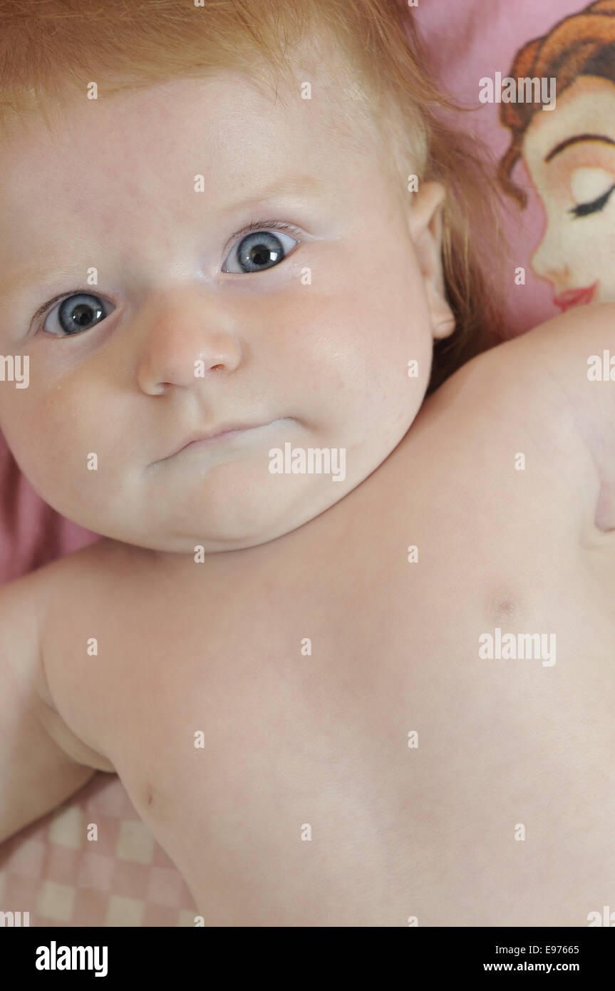 cute little baby indoor closeup portrait Stock Photo - Alamy