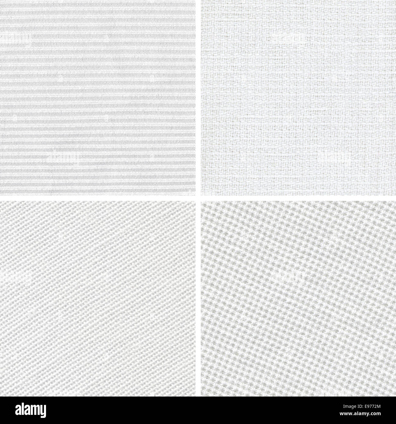 Set of woven white fabric texture Stock Photo
