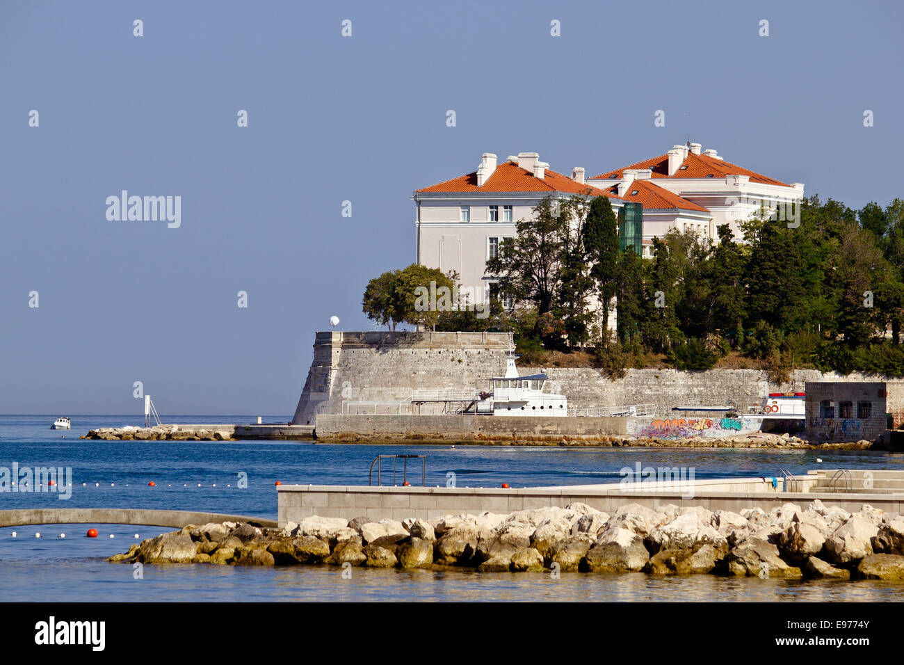 City of Zadar walls and waterfront Stock Photo