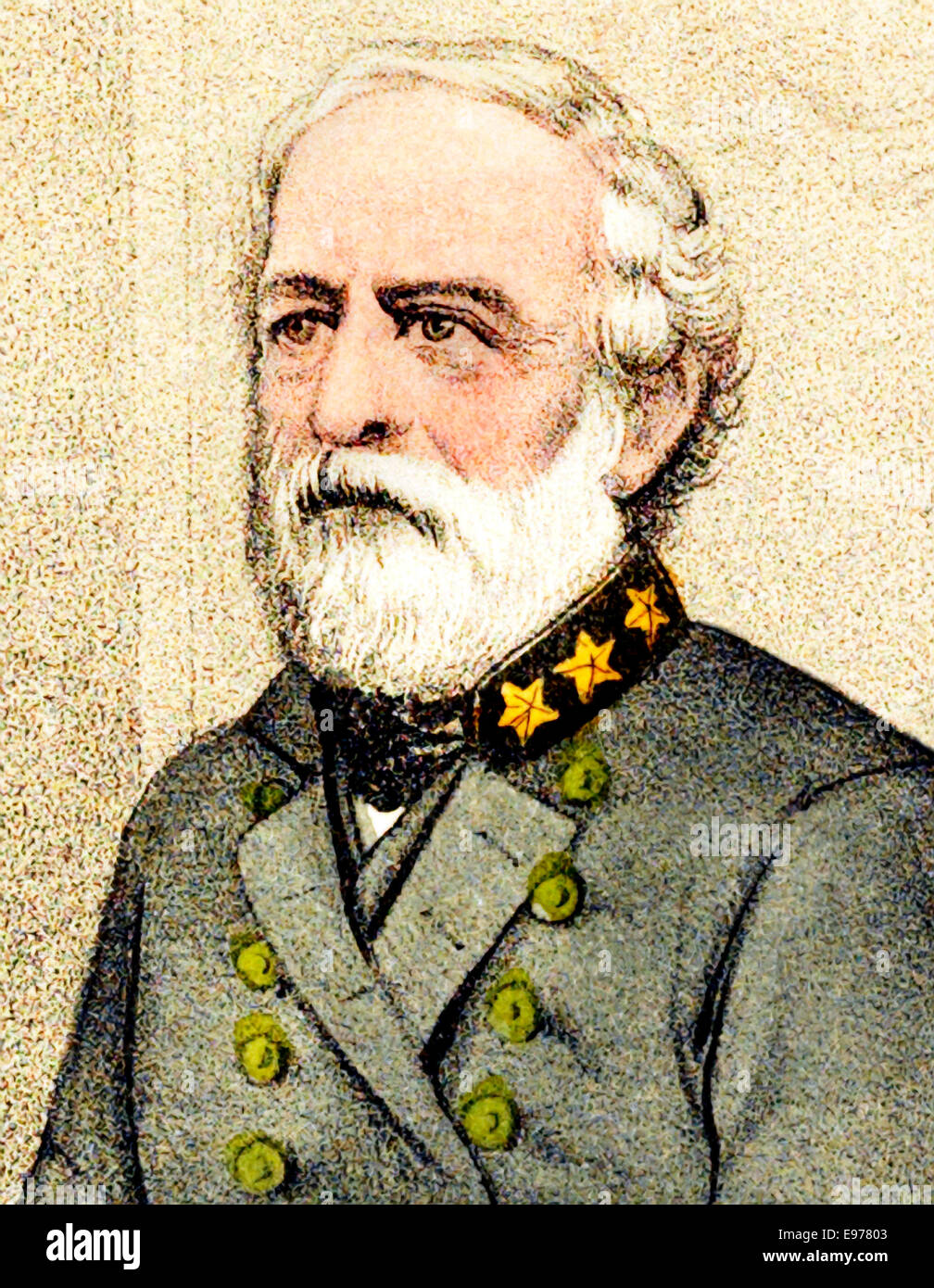 Vintage print depicting Robert E Lee Stock Photo - Alamy