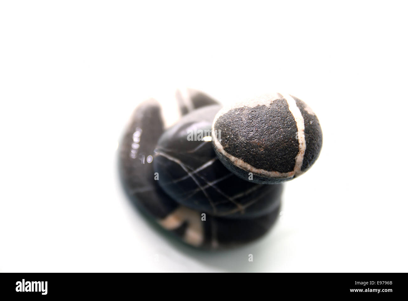 .zen stones with reflection isolated Stock Photo - Alamy