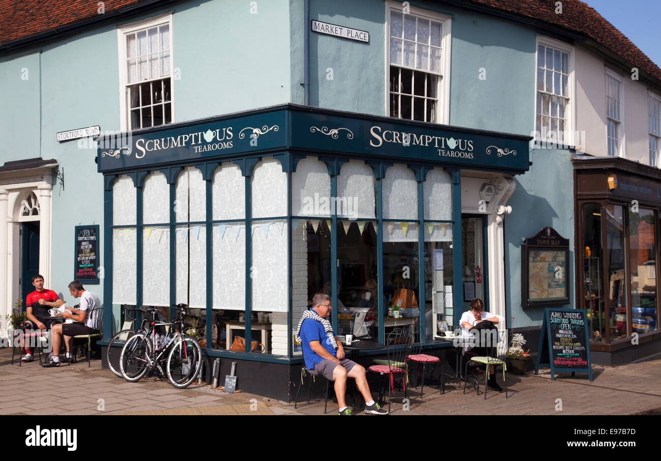 Scrumptious Tearoom Cafe on Market Place in Great Dunmow in Essex - UK Stock Photo