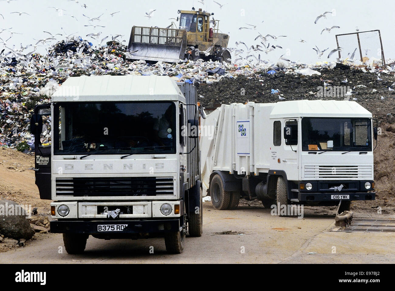 Landfill waste disposal site . UK Stock Photo