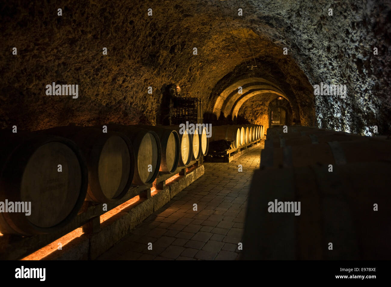 Wine cellar in Laguardia, Rioja Spain Stock Photo