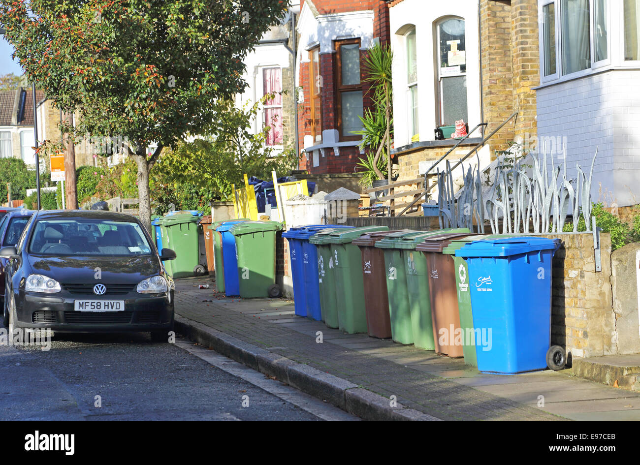 Wheely Bins Refuse Collection In Stock Photos Wheely Bins Refuse