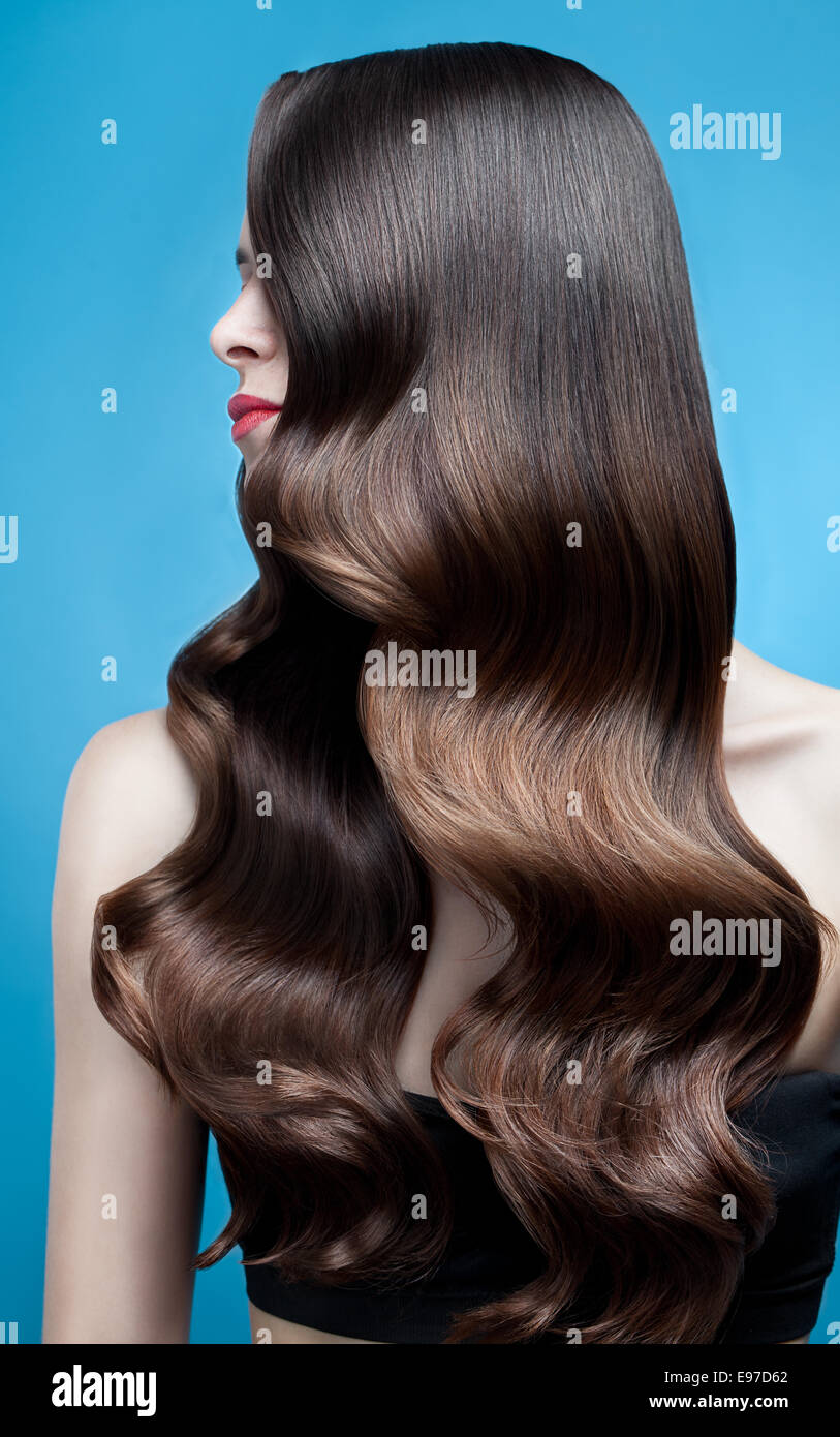 Curly brunette profile hi-res stock photography and images - Alamy
