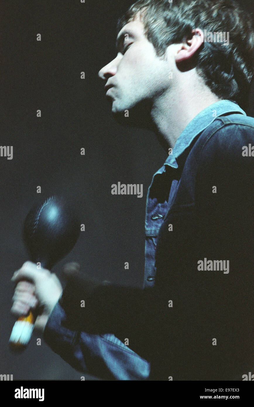 Simon Fowler of Ocean Colour Scene on stage in concert at Loch Lomond