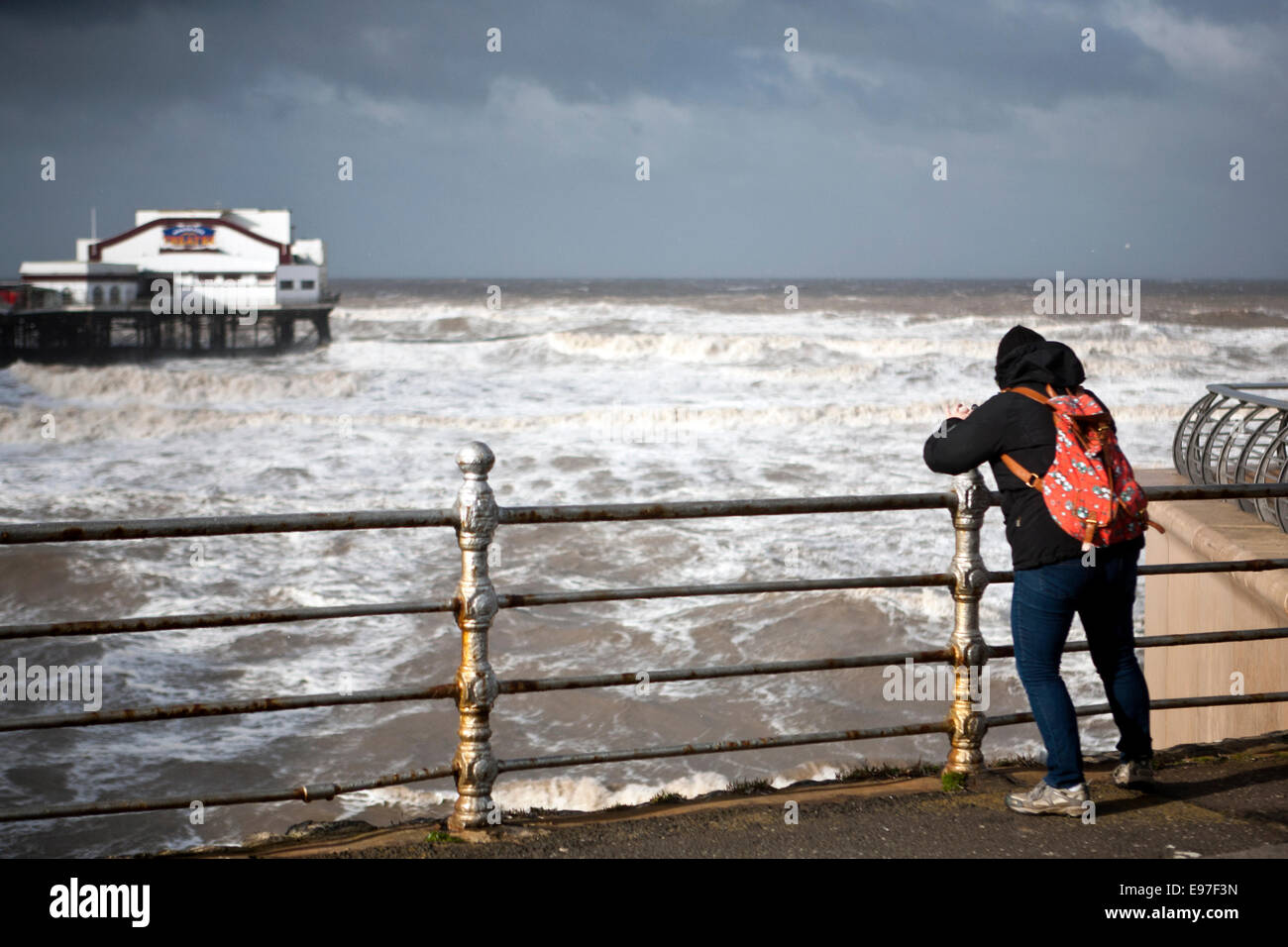 Blackpool promenade in rain hi-res stock photography and images - Alamy