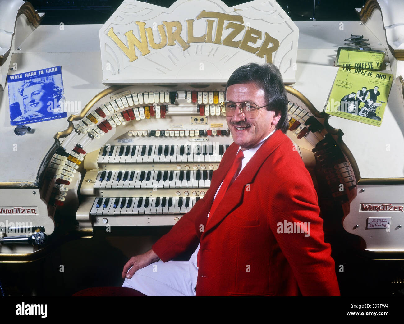 Blackpool Tower Ballroom Wurlitzer organist. Stock Photo