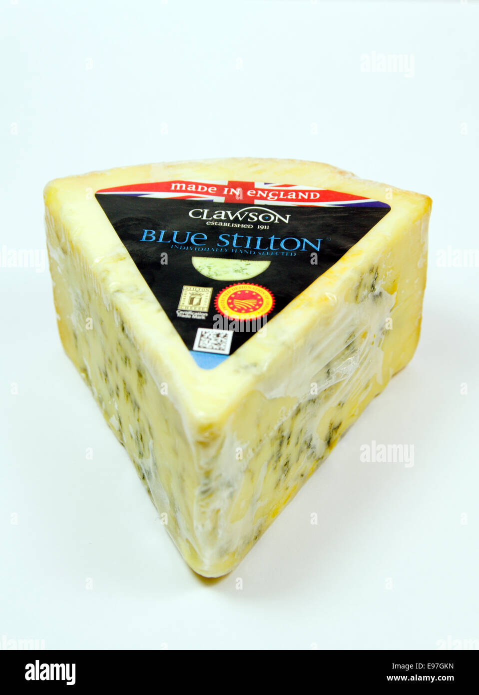 Pack of Stilton Blue Vein Cheese Stock Photo