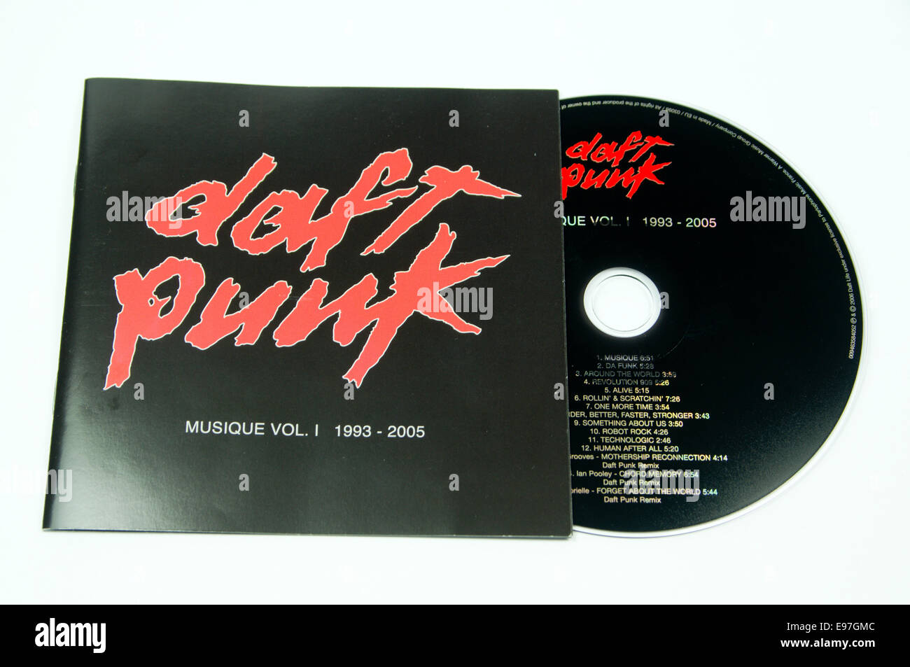 Daft Punk Musique vol 1 Album compact disc. Stock Photo