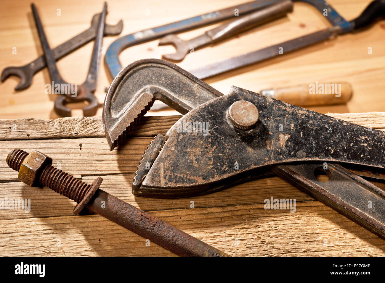 still life with old tools in the workroom Stock Photo Alamy