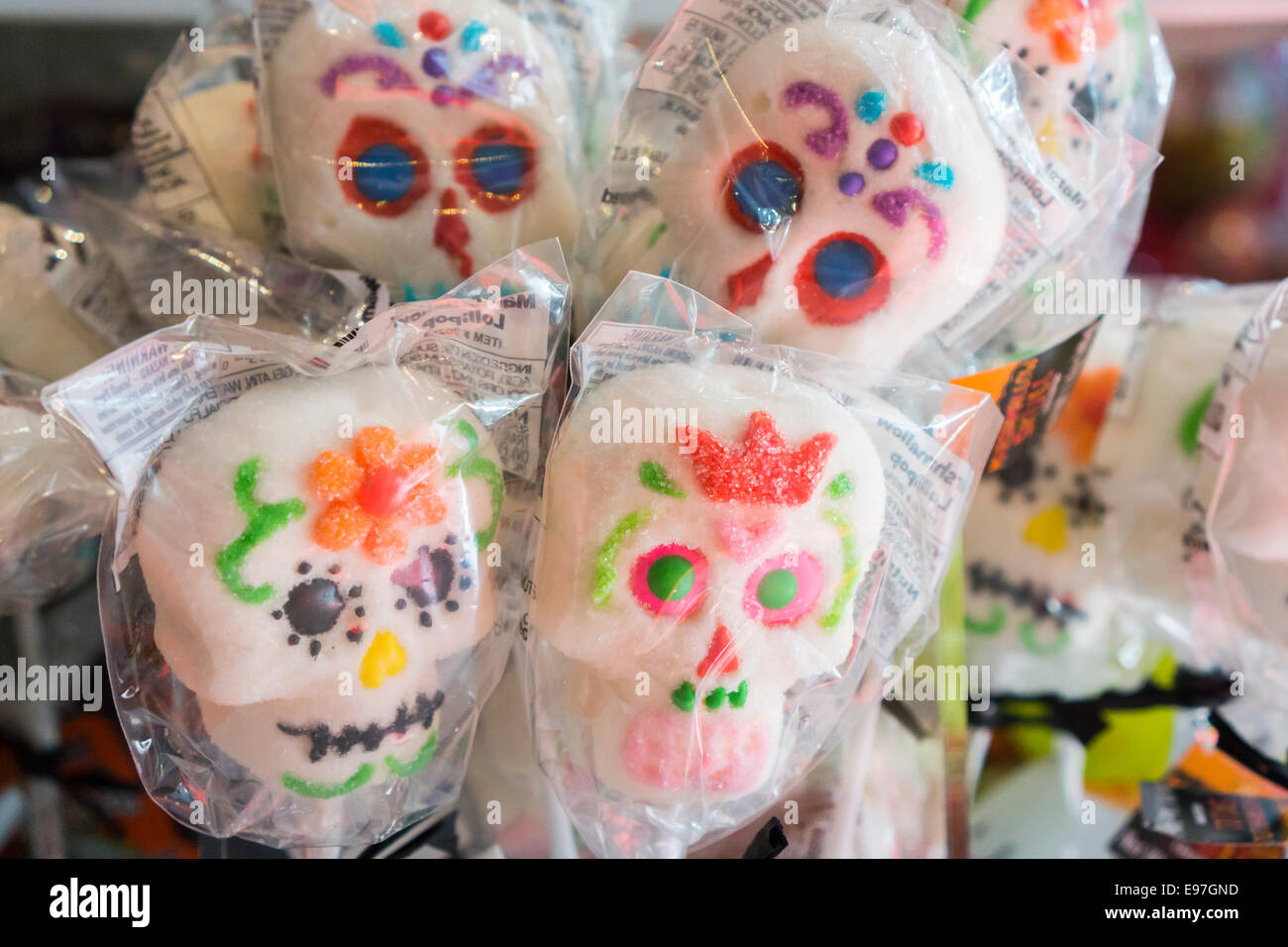 Sugar skull candies for Halloween Stock Photo