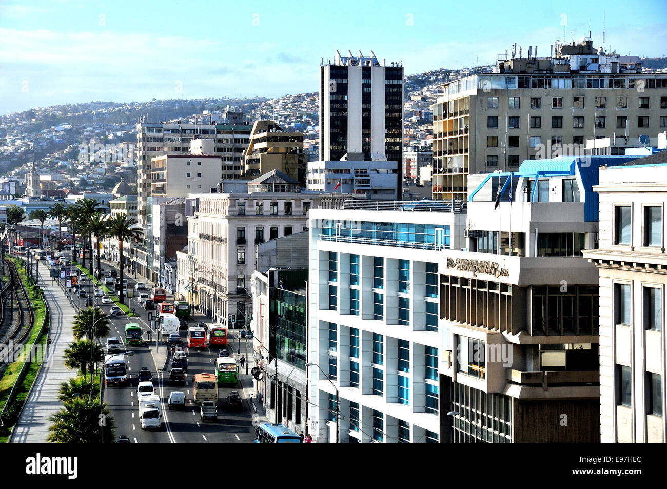 street scene Valparaiso Chile Stock Photo Alamy