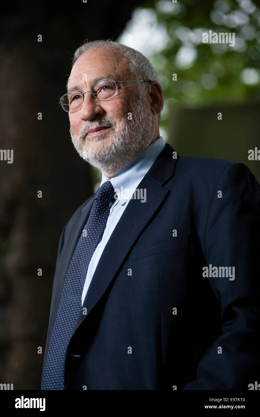 American economist and a professor at Columbia University Joseph Stiglitz appears at the Edinburgh International Book Festival. Stock Photo