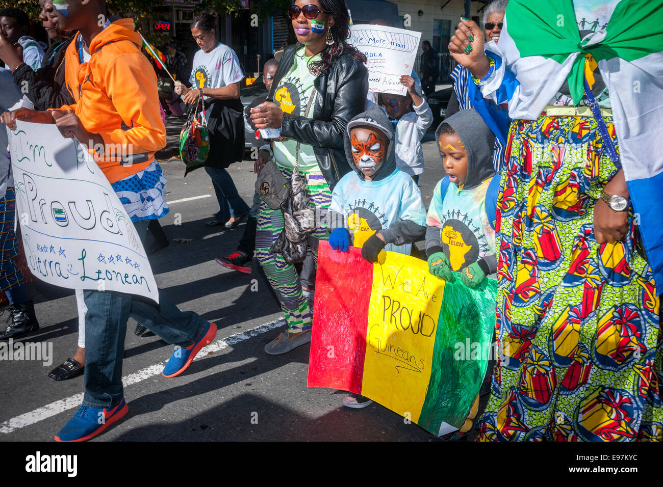 Participants from African nations march in the African Day Parade in Harlem in New York Stock