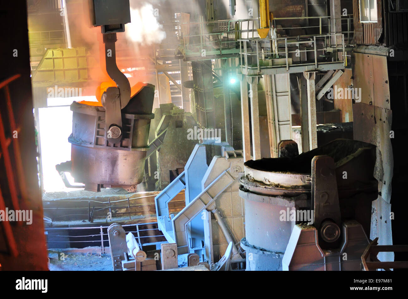 steel bucket to transport the molten metal in a metallurgical plant