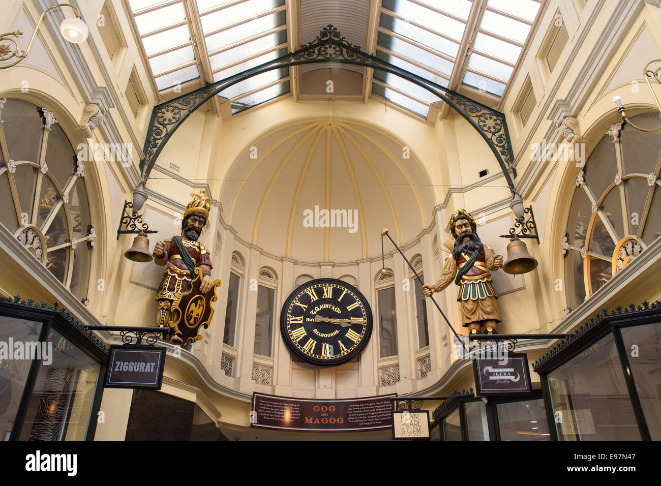 Gog and Magog Statues Royal Arcade Melbourne Australia Stock Photo Alamy