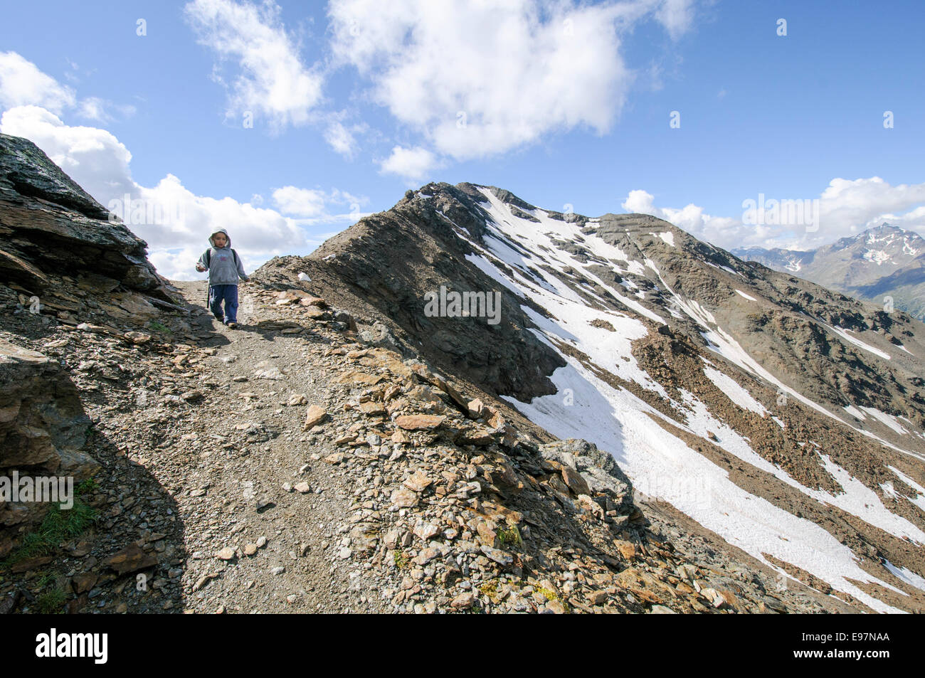 Alpine mountain peak in Bormio, Lombardy region of the Alps in northern Italy Stock Photo