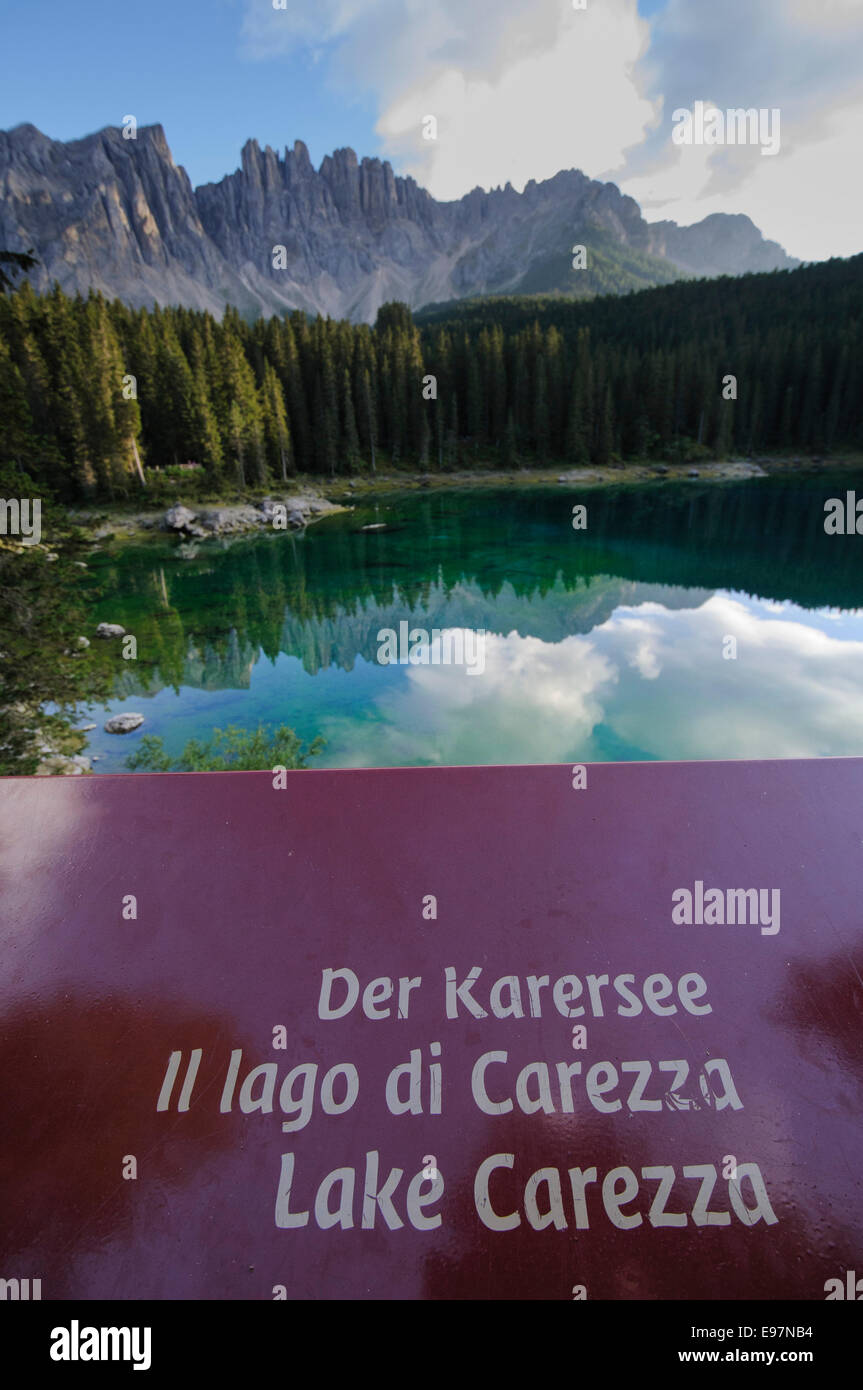 Karersee (Lago di Carezza), Dolomites, Italy Stock Photo