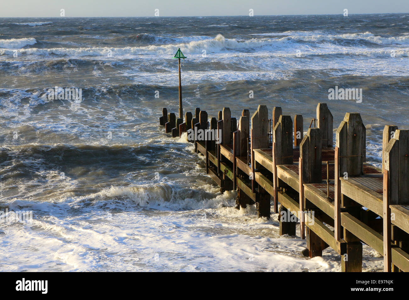 Aberystwyth, Wales, UK. 21st Oct, 2014. Storm surf from the North