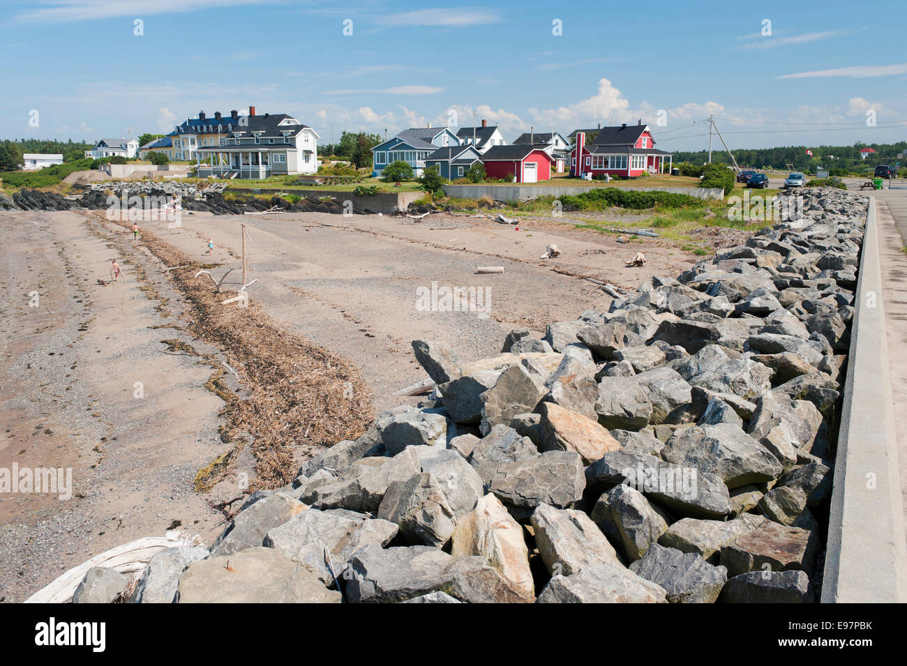 Houses overlooking the St Lawrence river in Rivière Ouelle, Kamouraska