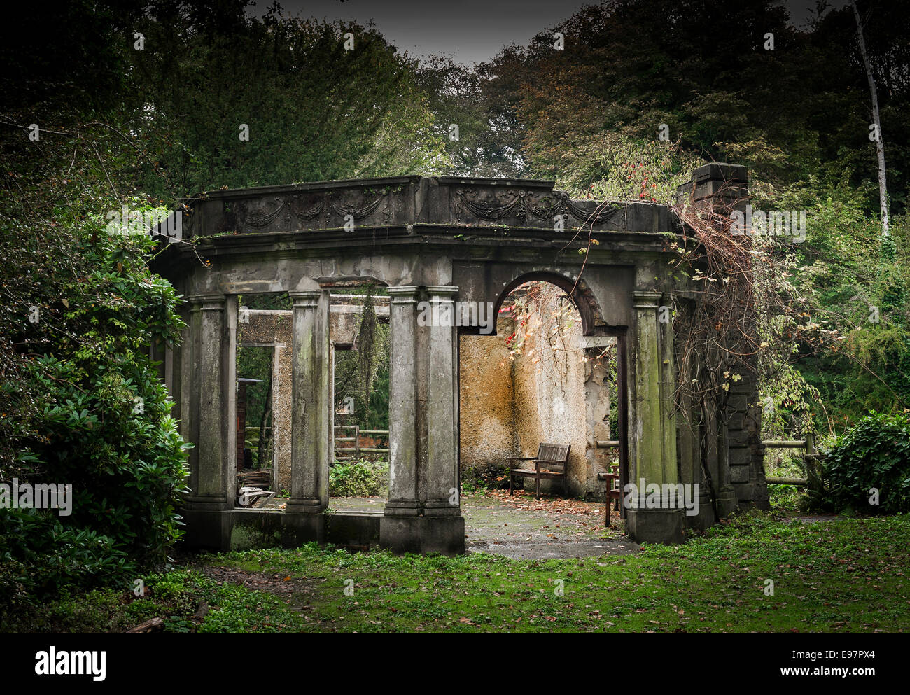 The remains of the conservatory of Warley Place in Essex.  The garden of the home of horticulturalist Miss Ellen Willmott. Stock Photo