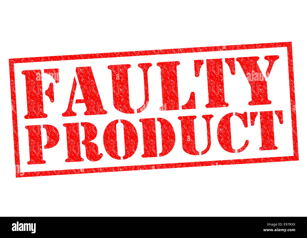 FAULTY PRODUCT red Rubber Stamp over a white background. Stock Photo