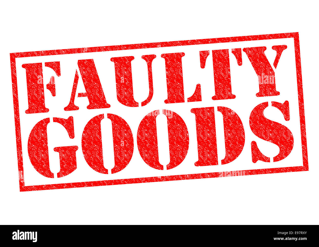 FAULTY GOODS red Rubber Stamp over a white background. Stock Photo