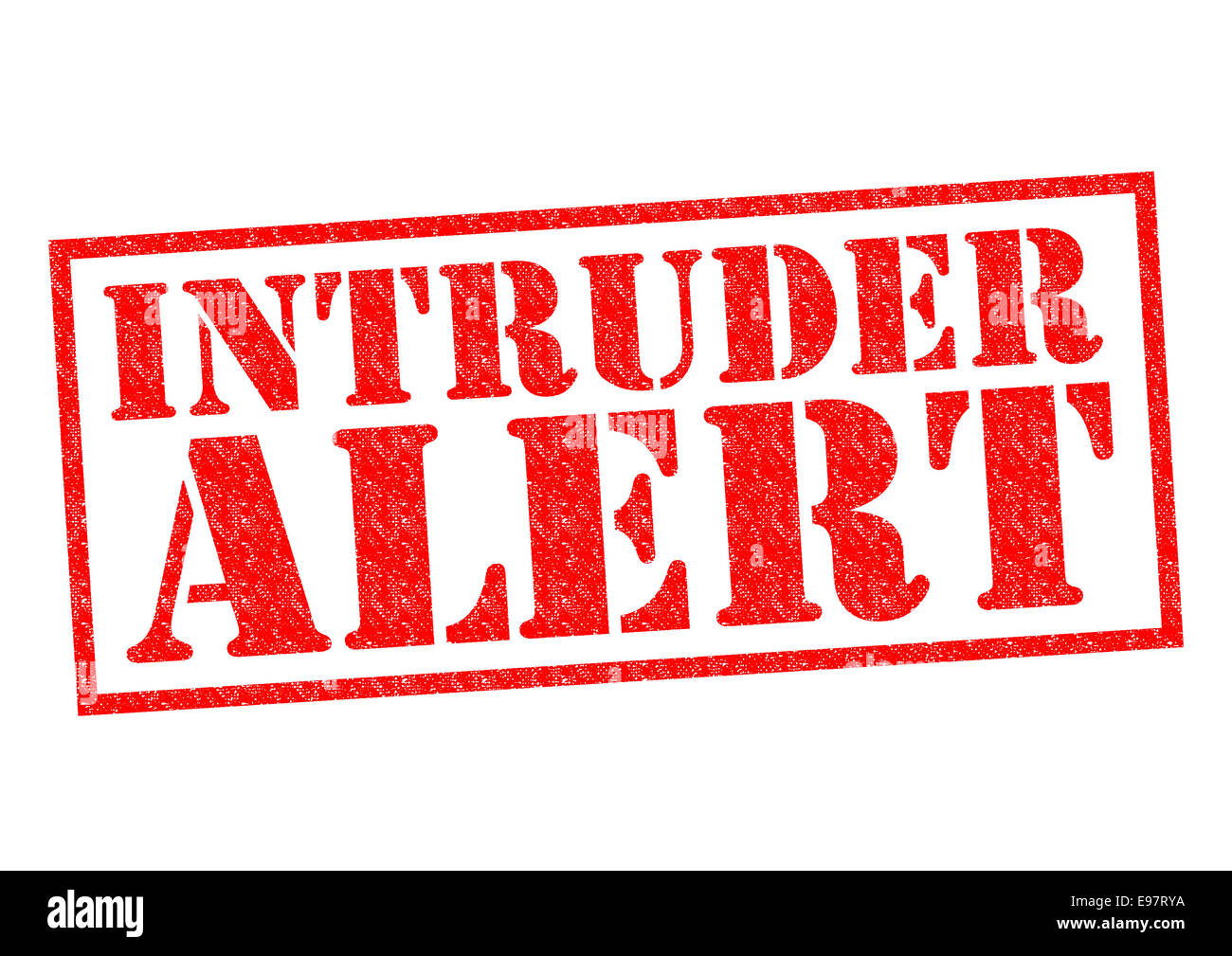 INTRUDER ALERT red Rubber Stamp over a white background. Stock Photo