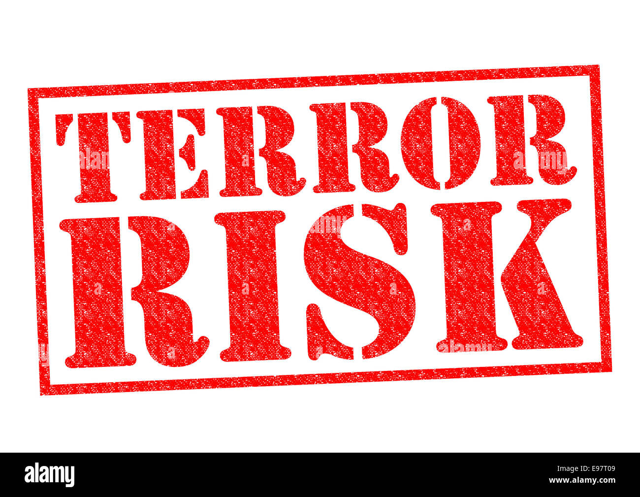 TERROR RISK red Rubber Stamp over a white background. Stock Photo