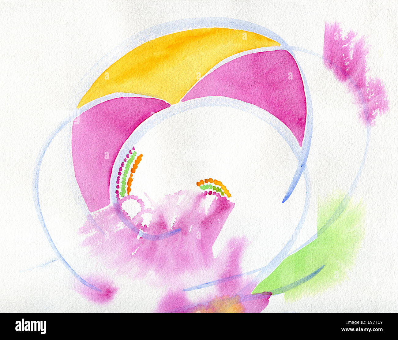 Colorful watercolor decor. Original watercolor painting with texture