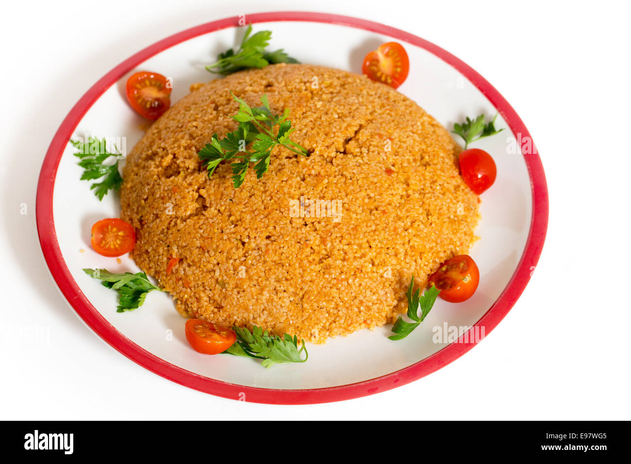 Turkish bulgar pilaf made with bulgur, or burghul, wheat, onion