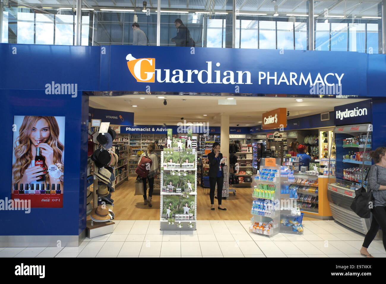 pharmacy chemist sydney airport departure lounge terminal 2 concourse area with shops,new south wales ,australia Stock Photo