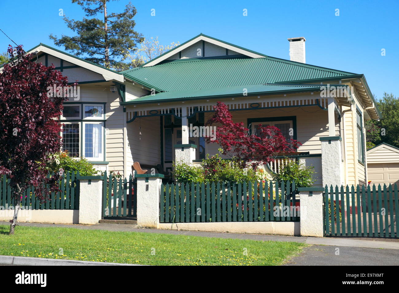 launceston residential home property in traditional weatherboard,tasmania,australia Stock Photo