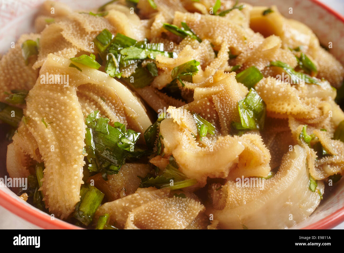 Sichuan Cold Tripe With Chile Oil Stock Photo