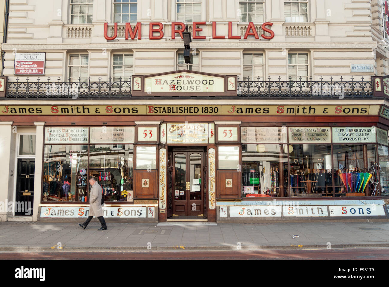 James Smith & Sons umbrellas shop, London, England, UK Stock Photo - Alamy