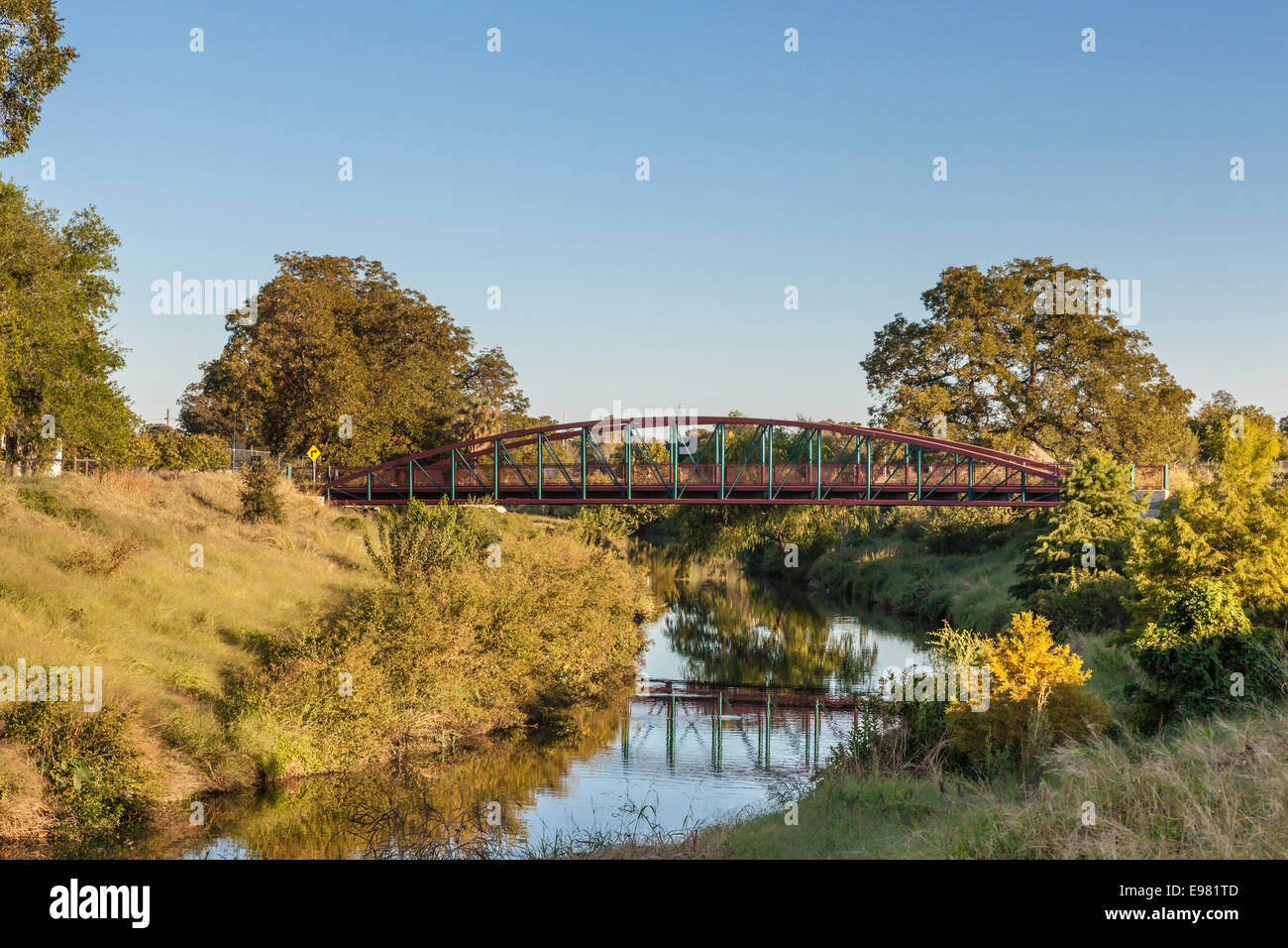 San Antonio 'extended' River Walk near King William Historic District and Blue Star Arts Complex. Stock Photo