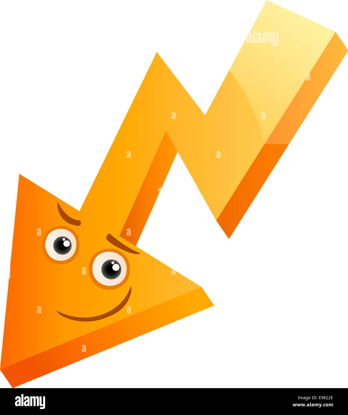 Cartoon Illustration of Cute Lightning or Bolt Character Clip Art Stock