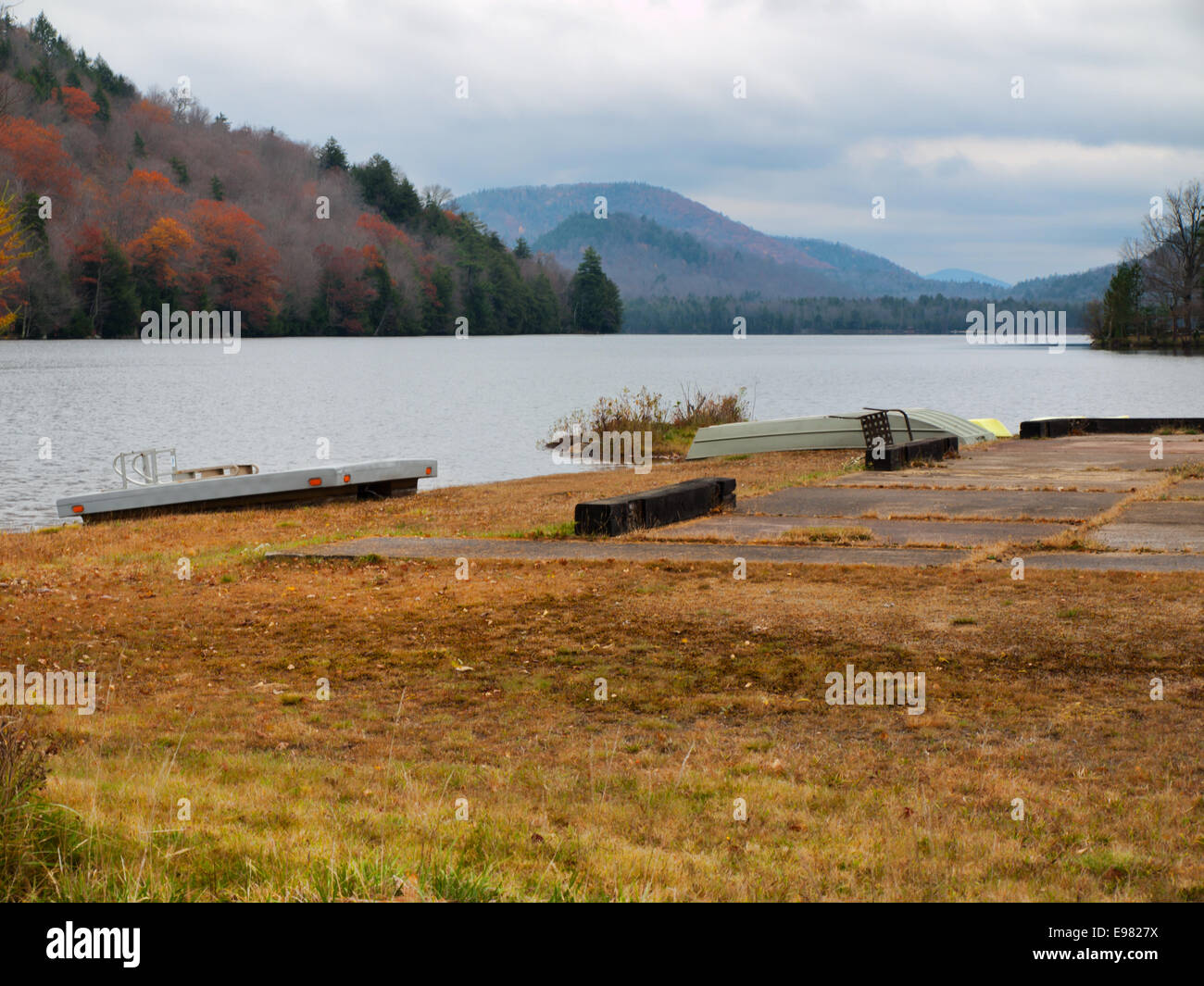 Oxbow Lake in the Adirondack Mountains Stock Photo